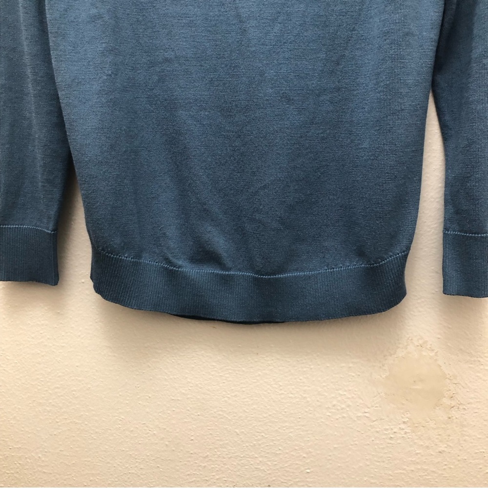 Cable & Gauge Long Sleeve Crew Neck Rayon/Polyester Knit Sweater W Size SP Blue - Picture 4 of 9